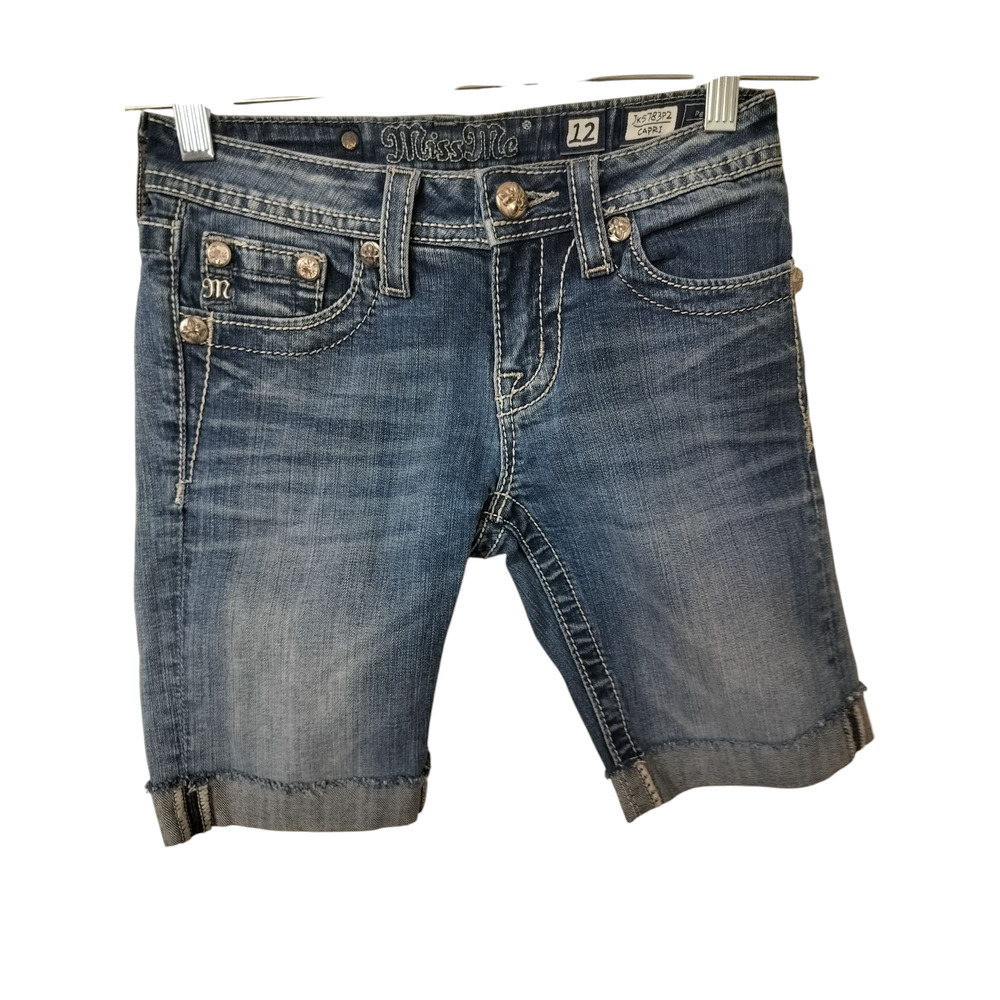 3640) Miss Me Girls Embellished Denim JK5783P2 Shorts Jeans Size 12